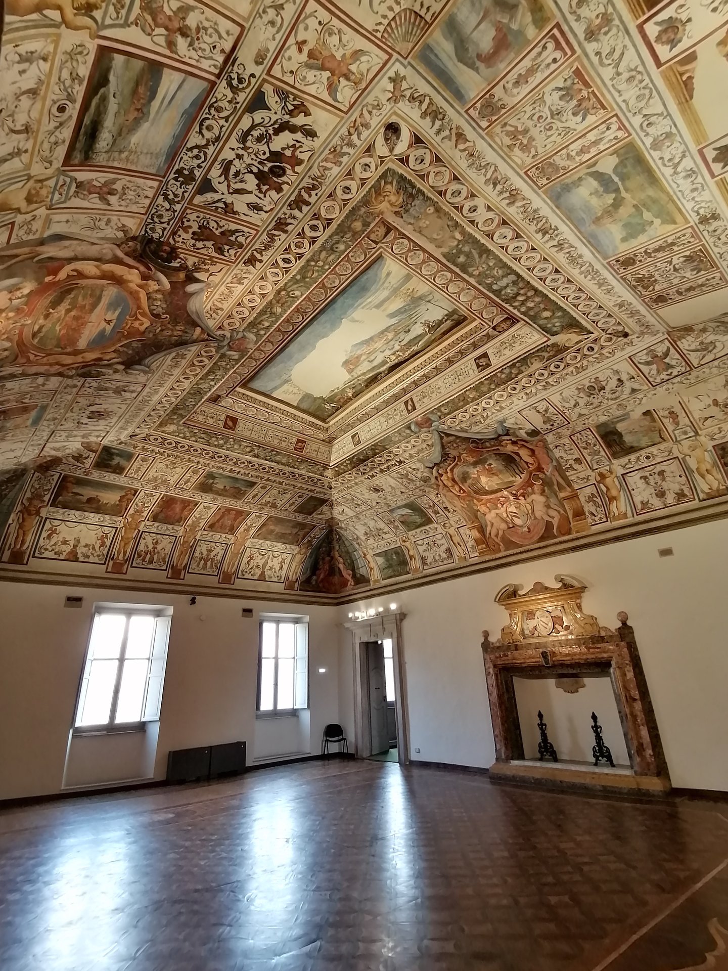 Frescoed ceiling of the Salone delle Feste inside Palazzo Ferretti, Ancona