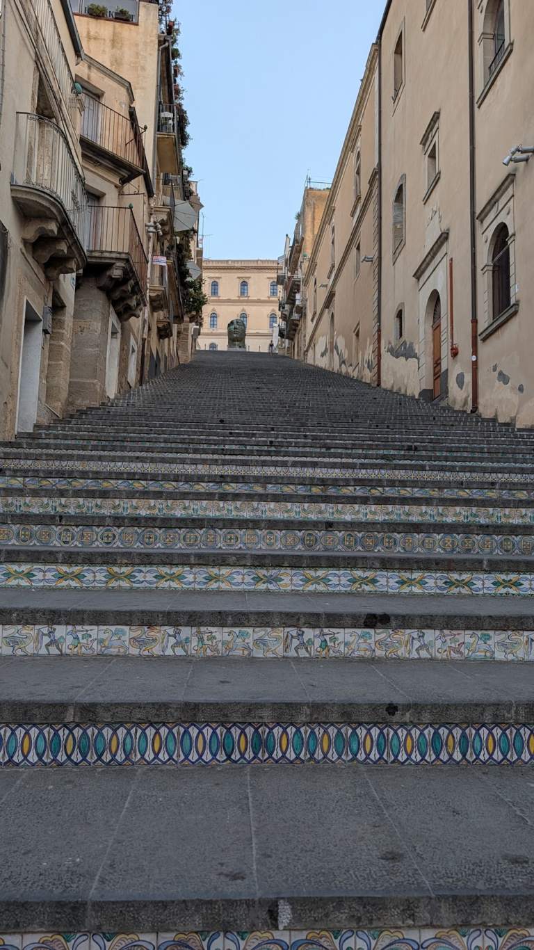 Santa Maria del Monte staircase in Caltagirone, Sicily, with hand-painted majolica risers